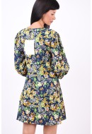 Rochie Pieces Pcpat V-Neck Navy Blazer/Yellow Flower